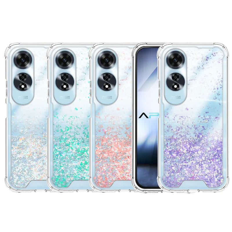 Capa Apokin AIR para Oppo A60 Gel Transparente com Glitter Lilás