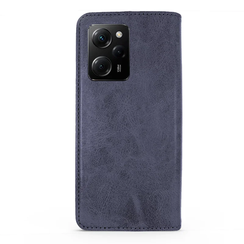 Capa Tipo Livro Apokin para Xiaomi Poco X5 Pro em Pele Sintética com Porta-Cartões Preto - Imagem 3