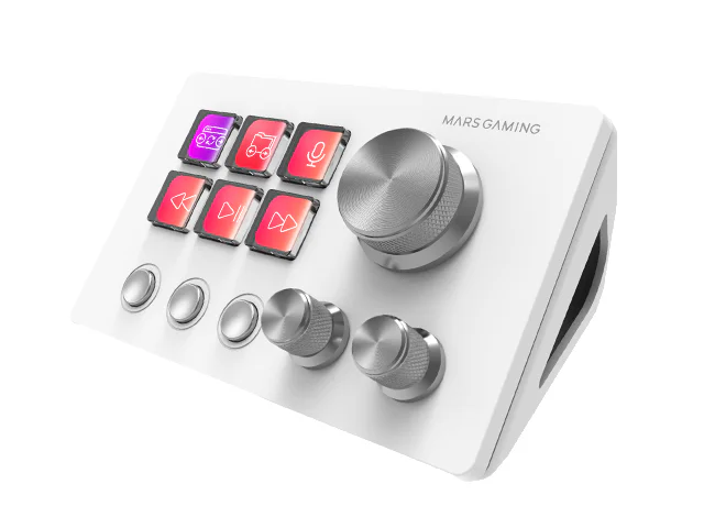 Control Deck Mars Gaming MSD-TWO com 6 Teclas LCD, 3 Rodas e 3 Botões USB-C Branco - Imagem 2