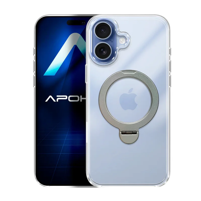 Capa Apokin Puro para iPhone 17 com Anel Giratório e MagSafe Transparente - Imagem 2
