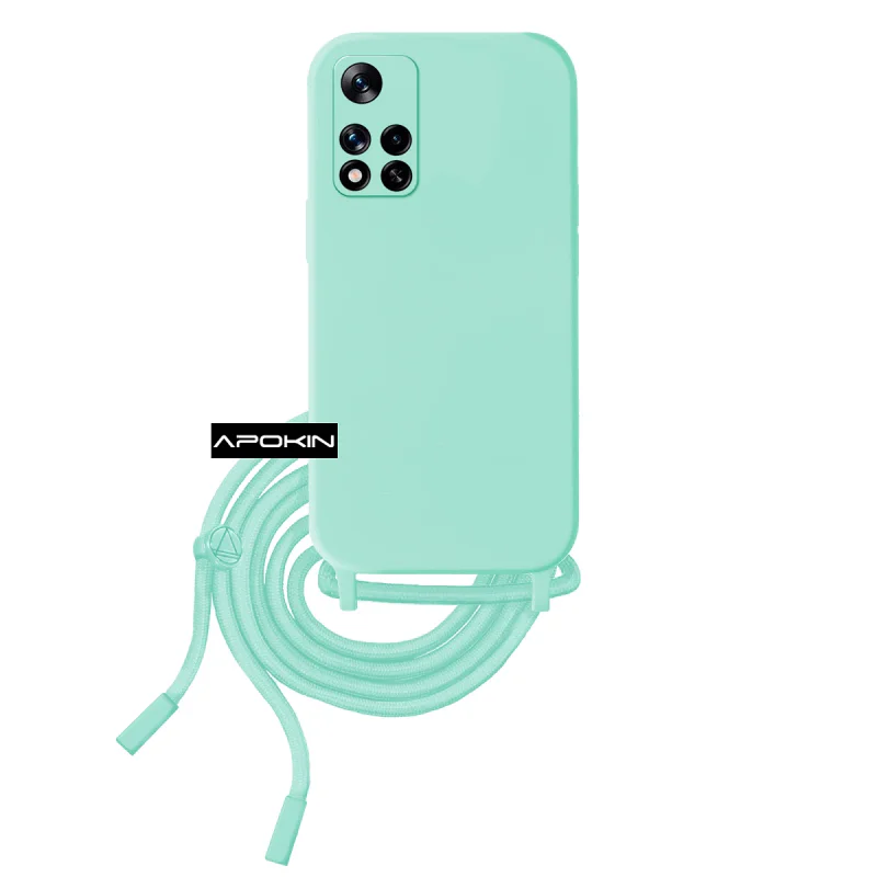 Capa Apokin para Xiaomi Redmi Note 11 Pro 4G e 5G Macia com Cordão Azul Turquesa - Imagem 2