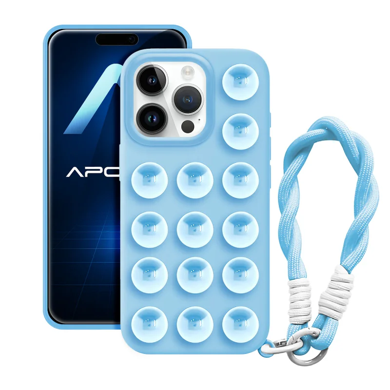 Capa Apokin para iPhone 14 Pro Silicone com Ventosa e Cordão Variedade de cores - Imagem 5
