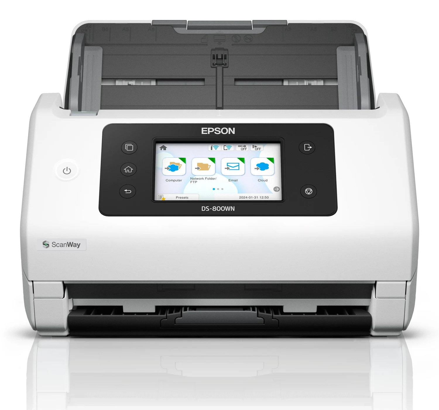 Scanner de Documentos Epson WorkForce DS-800WN A4 Duplex 50 ppm Wi-Fi com Ecrã Tátil