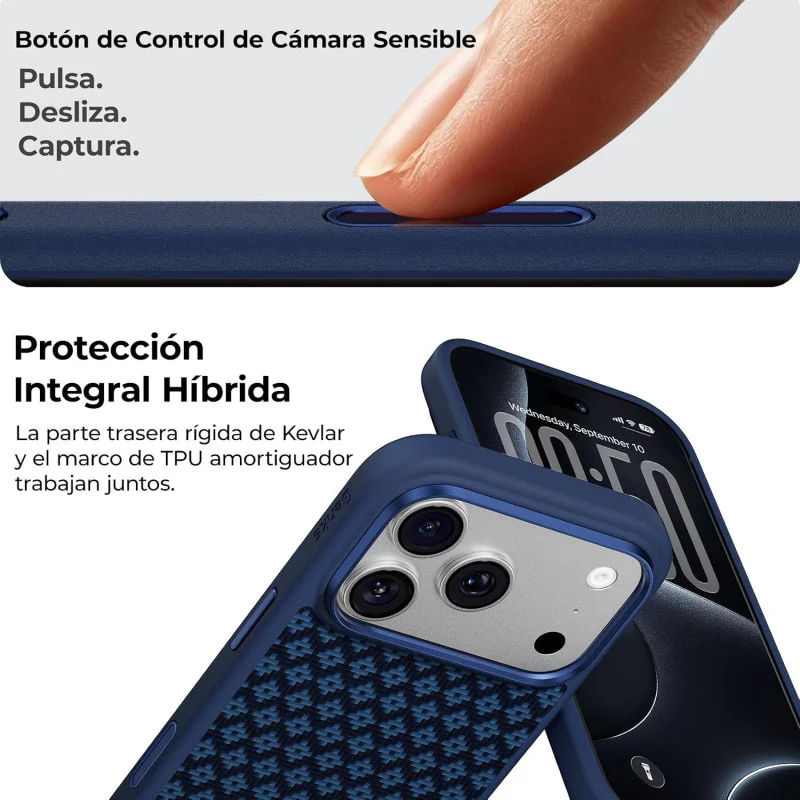 Capa Apokin Benks ArmorGrid Pro Magnética Antiqueda em Kevlar para iPhone 17 Pro Max e 18 Pro Max Azul - Imagem 5