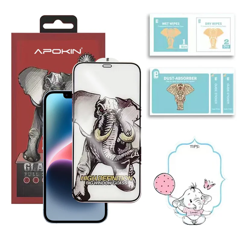 Película de Vidro Temperado Apokin Super Strong Grade A+ para iPhone 15 Pro Preto