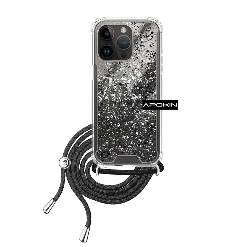 Capa Apokin para iPhone 14 Pro 6,1 polegadas Gel Transparente com Cordão Preto - Imagem 5
