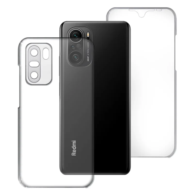 Capa Dupla 360 Apokin para Xiaomi Mi 11i, Poco F3 e Redmi K40 Silicone Transparente