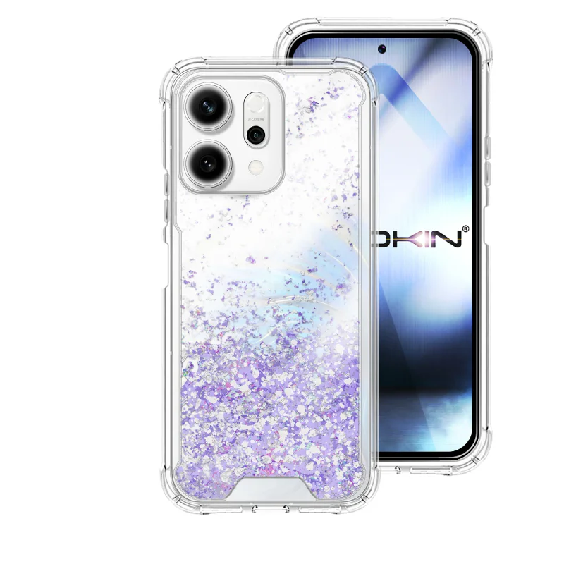 Capa Apokin para Oppo Reno 14 Gel Transparente com Purpurina Lilás - Imagem 5