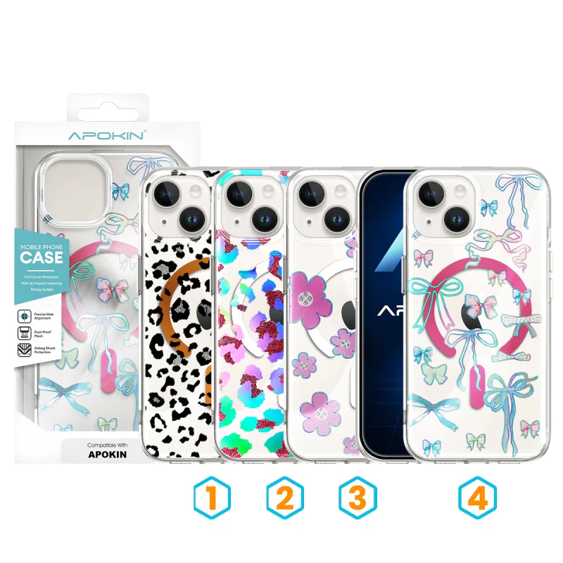 Capa Apokin para iPhone 13 e 14 em Silicone com MagSafe e Desenho 1