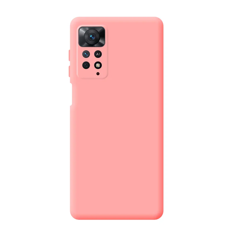 Capa Apokin em Silicone Macio com Proteção de Câmara 3D para Xiaomi Poco M5 4G Rosa Claro
