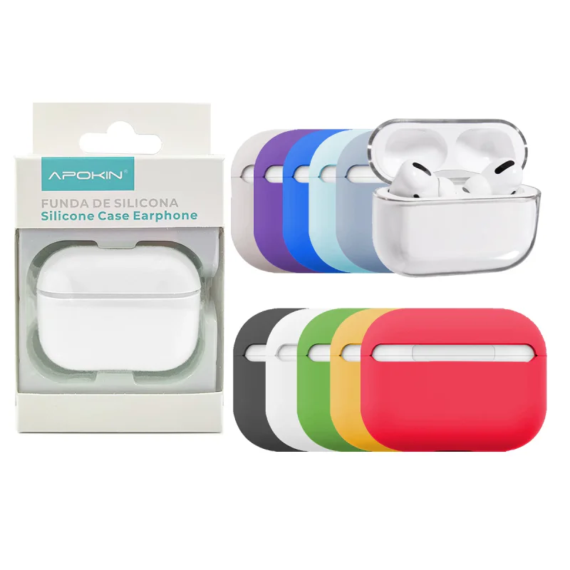 Capa de Silicone Apokin para Apple AirPods Pro Rosa - Imagem 1