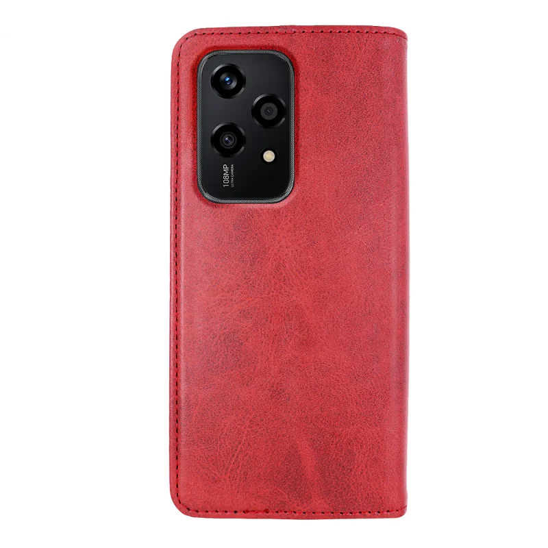 Capa de Pele Sintética Apokin para Honor 200 Lite com Suporte para Cartão Preto - Imagem 5