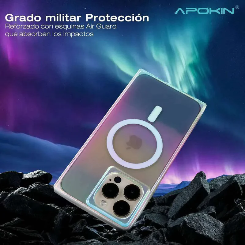 Capa Apokin para iPhone 15 Pro Max Iridescente Metalizada com MagSafe - Imagem 4