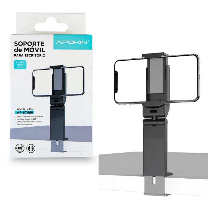 Suporte de Telemóvel para Secretária com Pinça Apokin 360°