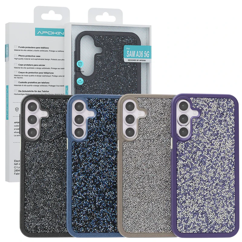 Capa Apokin em Silicone com Cristais de Diamante para Samsung Galaxy A57 Variedade de cores - Imagem 1