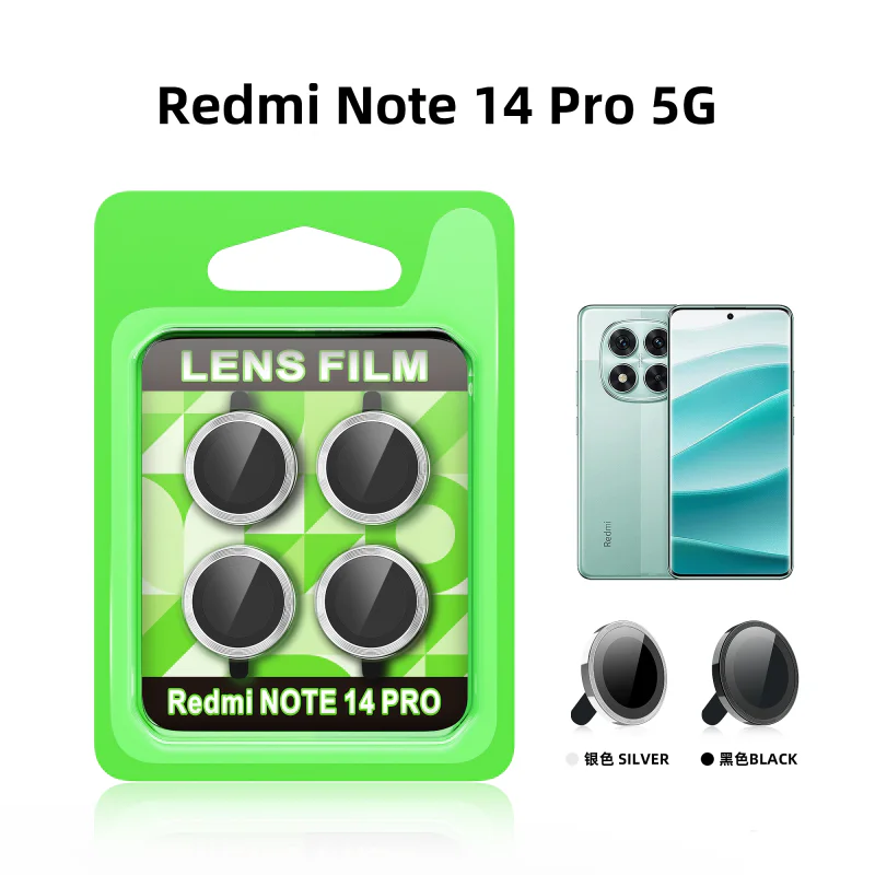 Protetor de Lentes Metálico Apokin para Xiaomi Redmi Note 14 Pro 4G Preto