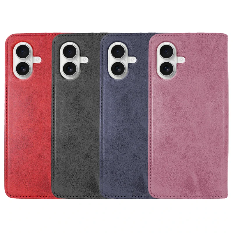 Capa Apokin para iPhone 16 Plus em Pele Sintética com Porta-Cartões Azul - Imagem 1