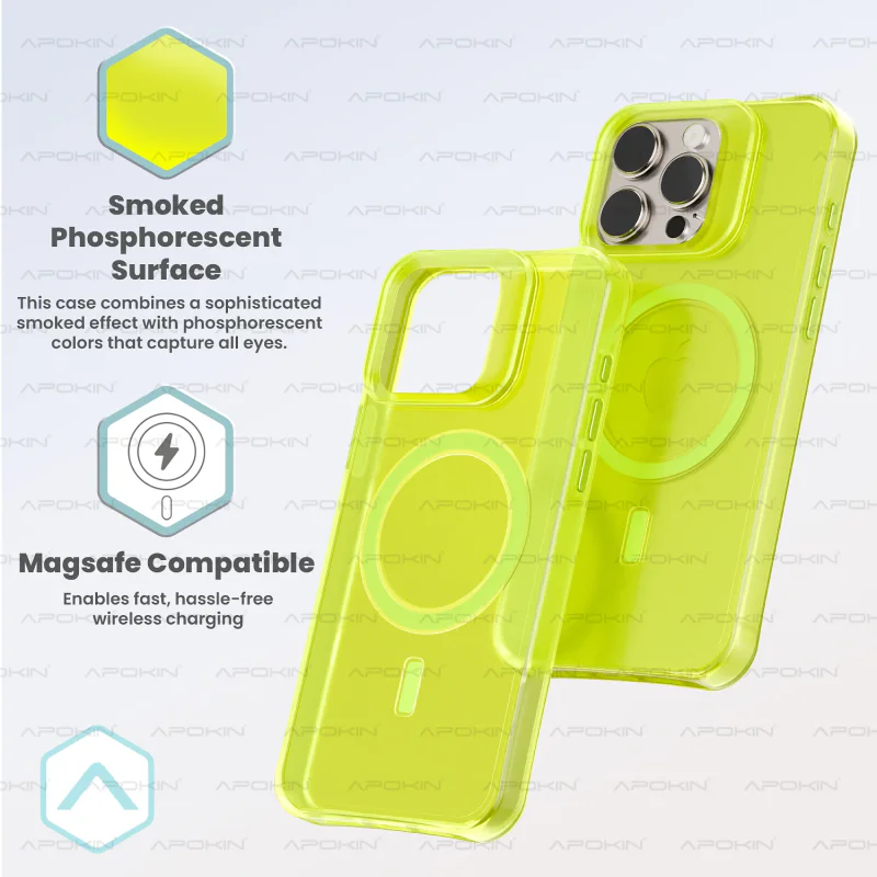 Capa Fluo com MagSafe Apokin para iPhone 14 Pro Fúcsia - Imagem 5