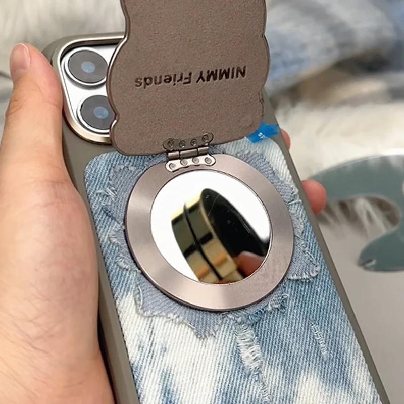 Suporte Magnético Apokin Nimmy Friends em Ganga com Gato Bordado Cinzento - Imagem 6