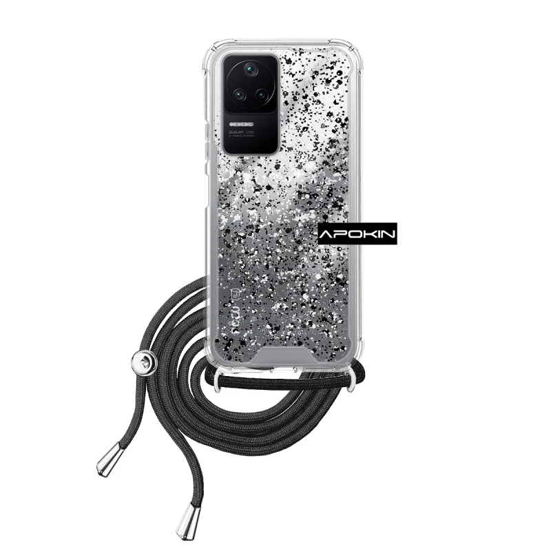 Capa Gel Transparente Apokin com Cordão para Xiaomi Pocophone F4 Várias Cores Lilás - Imagem 5