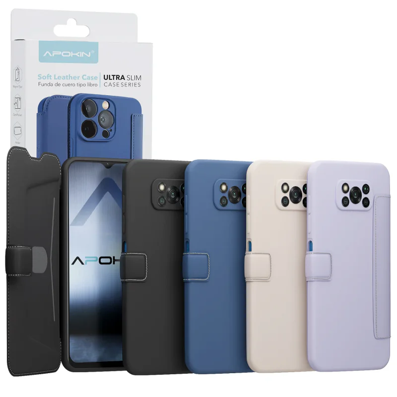 Capa Apokin para Xiaomi Poco X3 Silicone Efeito Pele Preto