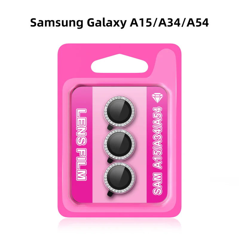 Protetor de Lentes Apokin Diamante para Samsung Galaxy A15 / A34 / A54 Preto