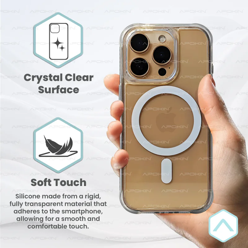 Capa Apokin para iPhone 14 Plus e iPhone 15 Plus Transparente 3,3 mm com MagSafe - Imagem 3