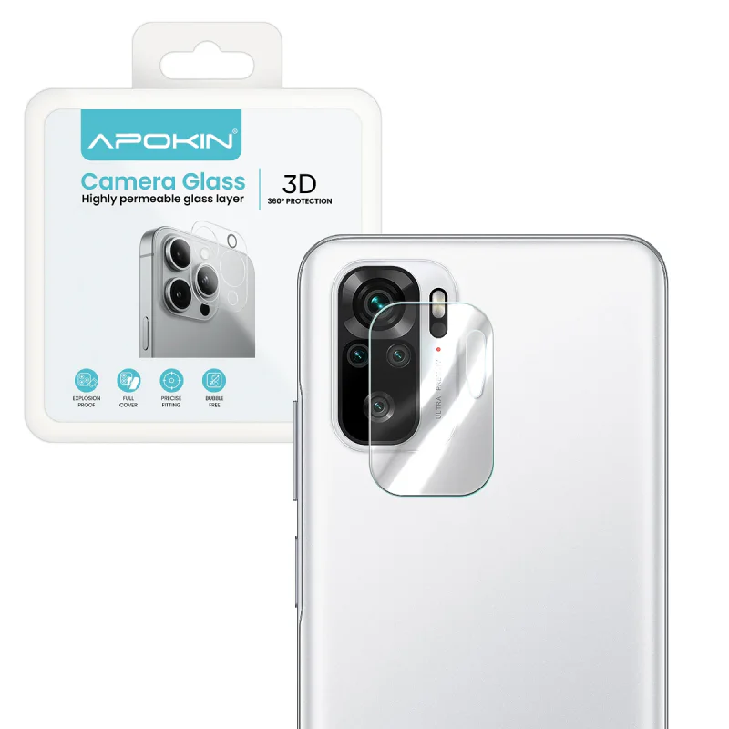 Protetor de Câmara Apokin para Xiaomi Redmi Note 10 4G / Note 10S em Vidro Temperado Transparente