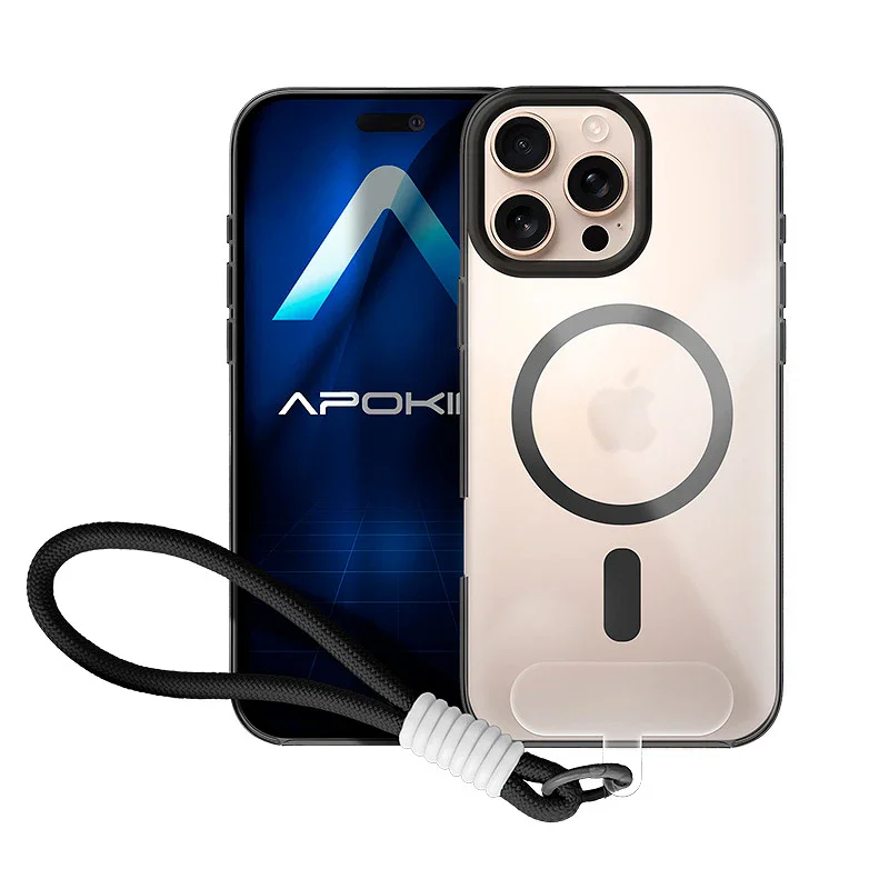 Capa Apokin em Silicone com Alça e MagSafe para iPhone 15 Pro Max Variedade de cores - Imagem 6