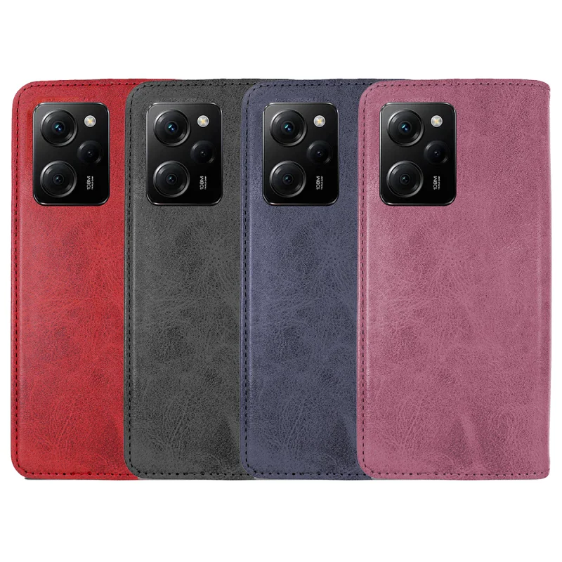 Capa Tipo Livro Apokin para Xiaomi Poco X5 Pro em Pele Sintética com Porta-Cartões Preto