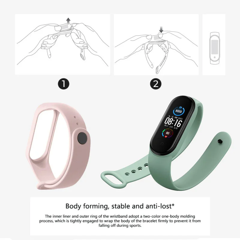 Bracelete de Silicone Apokin para Xiaomi Mi Band 8 Cor: 12 - Imagem 2