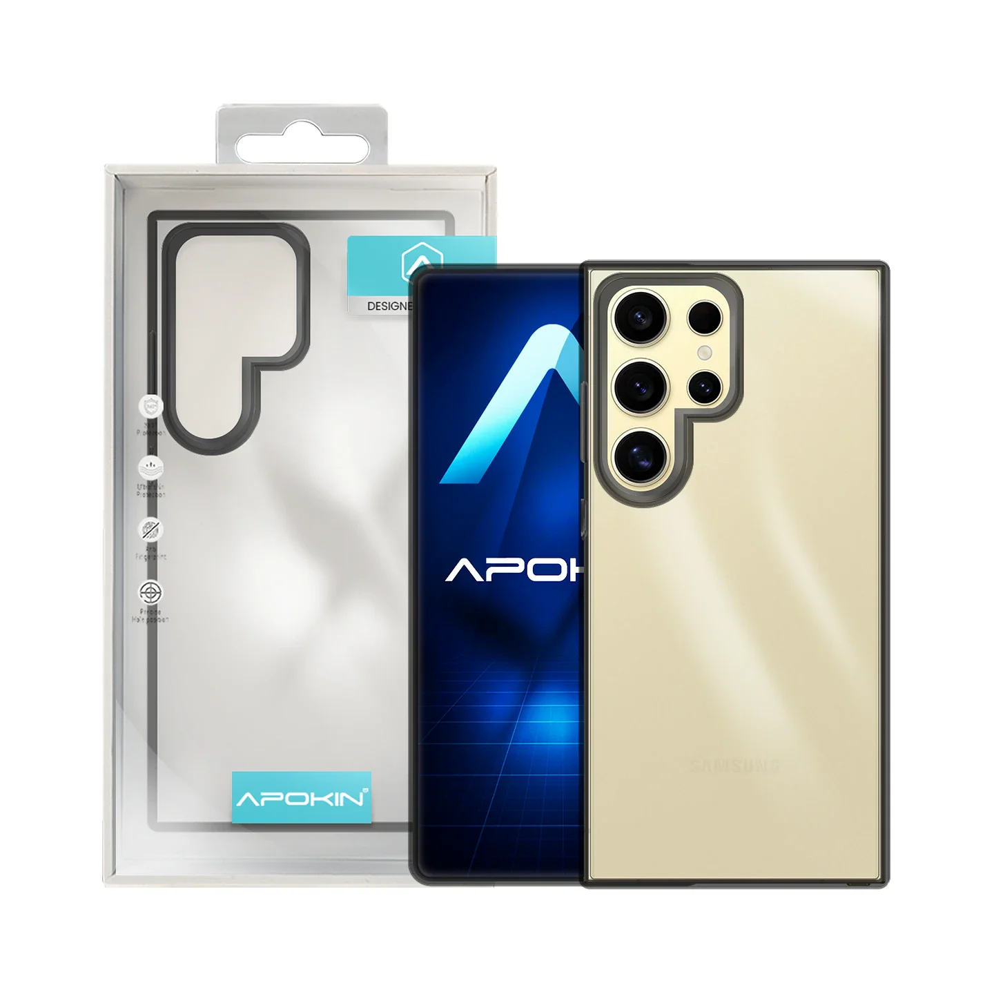 Capa Apokin Acrílica Transparente para Samsung Galaxy S24 Ultra Preto - Imagem 1