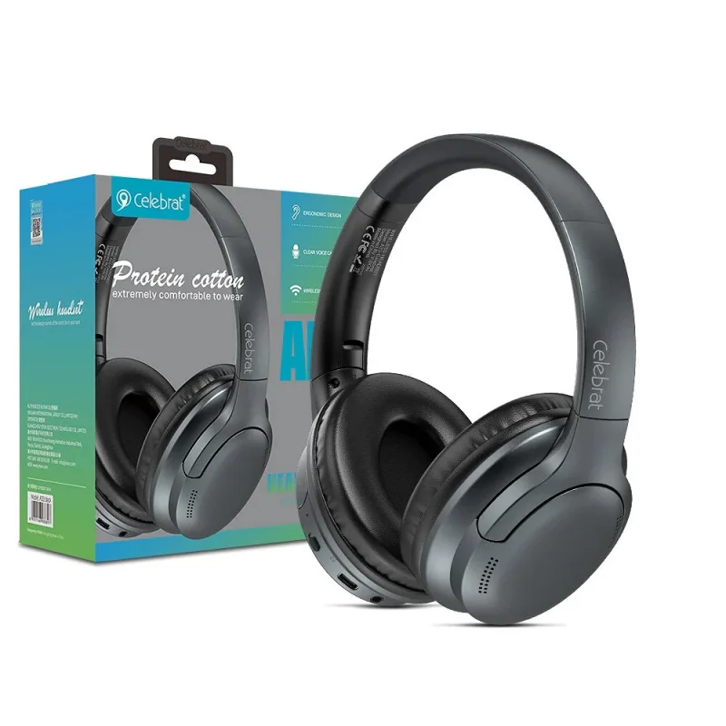 Auscultadores Bluetooth Apokin Celebrat A33 com Diadema Preto