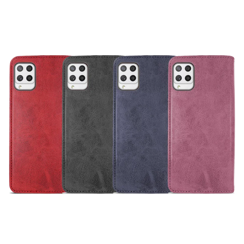 Capa com Porta-Cartões Apokin em Pele Sintética para Samsung Galaxy A42 5G Azul - Imagem 1