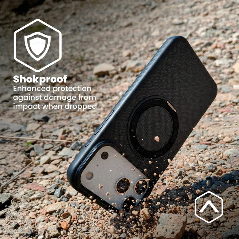 Capa Apokin All-Match Kevlar com Anel e MagSafe para iPhone 17 Pro e 18 Pro Preto - Imagem 2