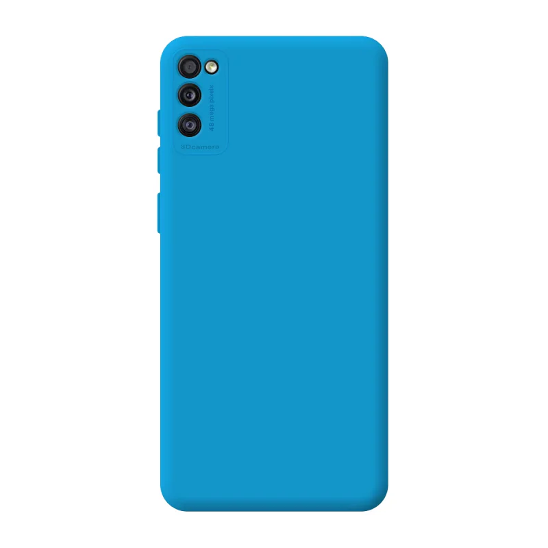 Capa Apokin para Samsung Galaxy A41 Silicone com Proteção de Câmara 3D Azul turquesa - Imagem 2