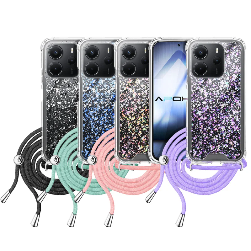Capa Apokin para Xiaomi Redmi Note 14 4G Gel Transparente com Cordão Variedade de cores