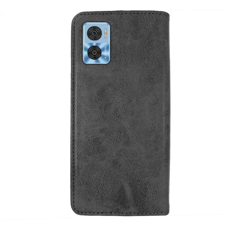 Capa Livro Apokin para Moto E22 / E22i com Porta-Cartões Pele Sintética Preto - Imagem 4