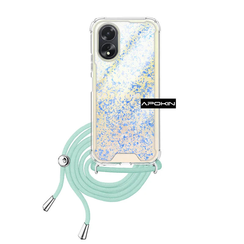 Capa Apokin para Oppo A38 4G Gel Transparente com Cordão Lilás - Imagem 4