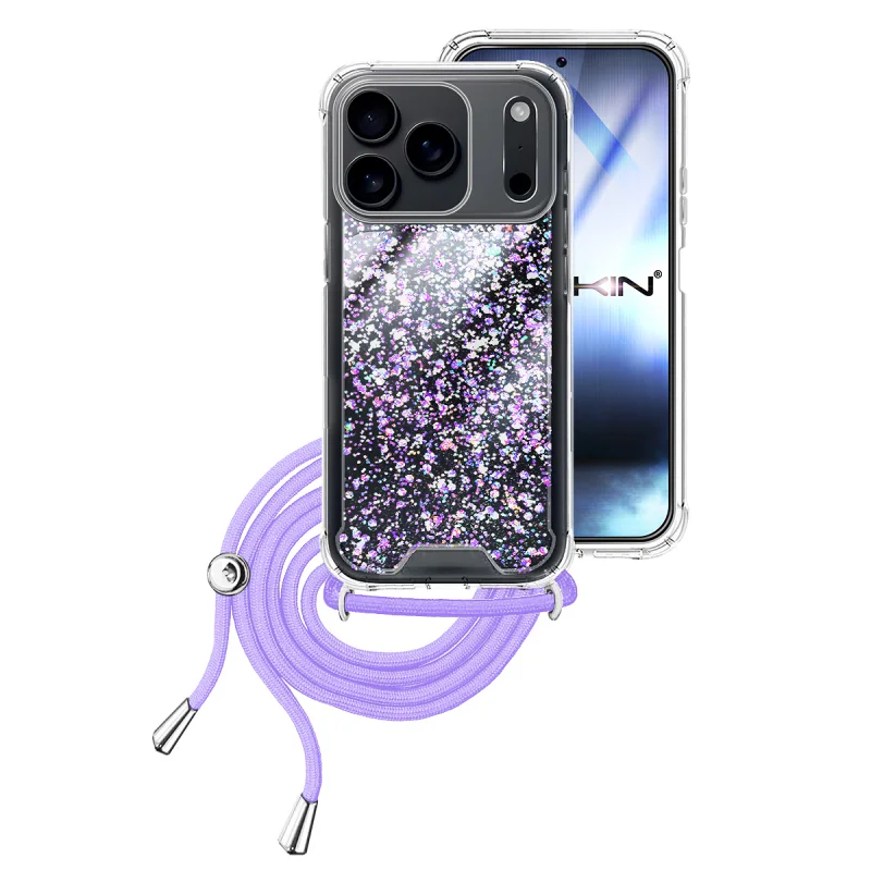 Capa de Gel Apokin para iPhone 17 Pro Transparente com Cordão Rosa - Imagem 2