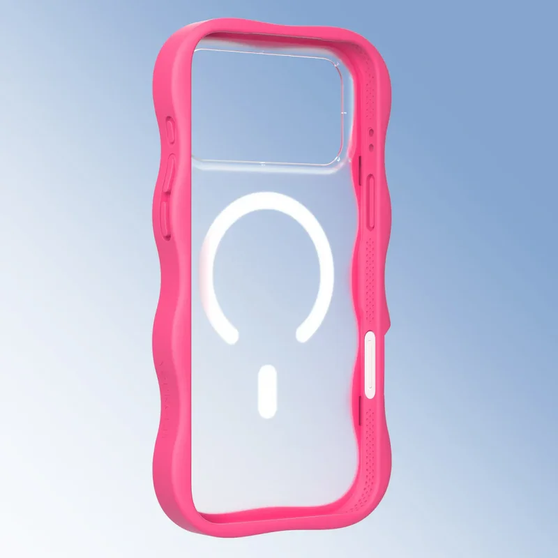 Capa Magnética Apokin Youngkit Série Grande Onda para iPhone 17 Pro Max / 18 Pro Max Fúcsia - Imagem 4