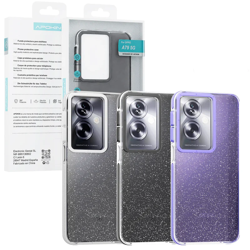 Capa Apokin para Oppo A40 e A60 5G Acrílica com Glitter Variedade de cores - Imagem 5