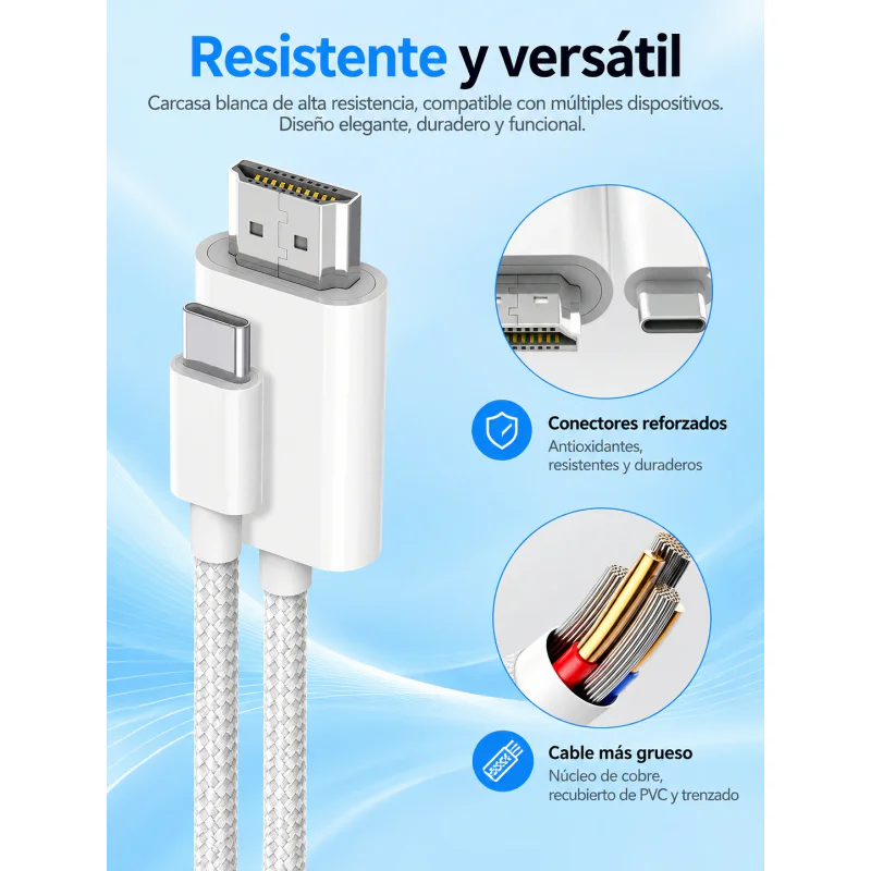 Cabo Apokin J06 USB-C para HDMI 4K 2 m - Imagem 4