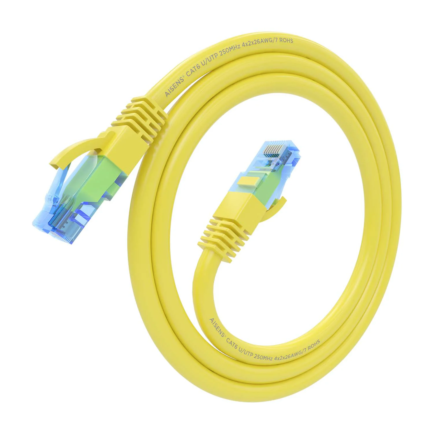 Cabo de Rede RJ45 Aisens Cat.6 U/UTP 0,5 m Amarelo - Imagem 2