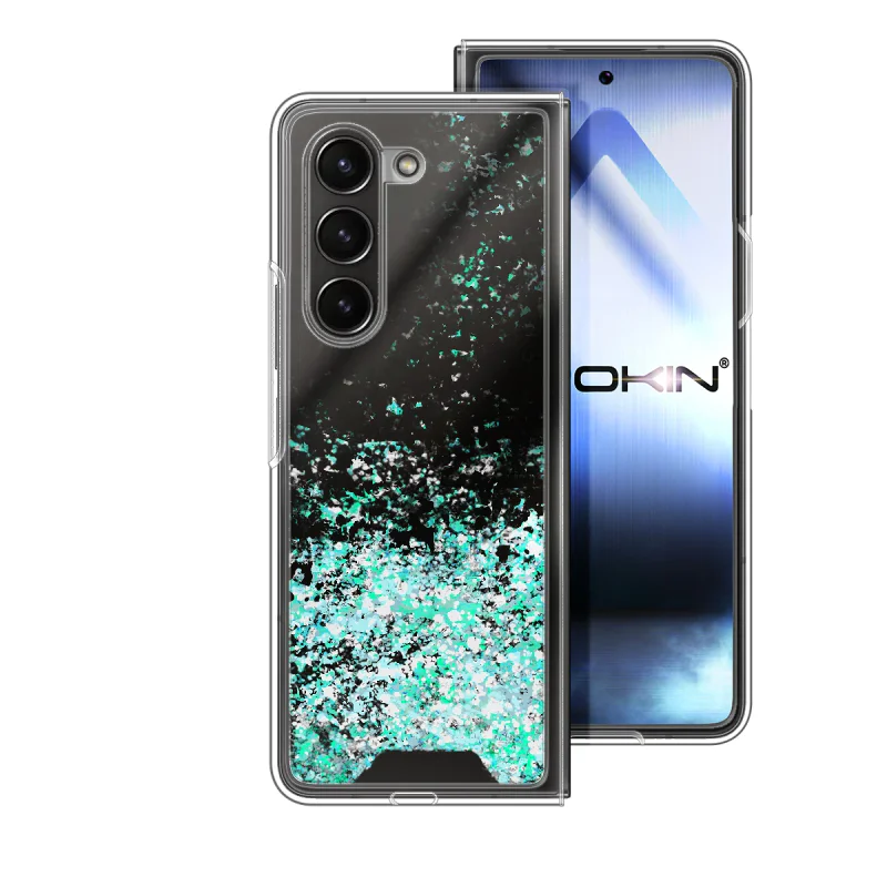 Capa Apokin para Samsung Galaxy Z Fold 7 Acrílico e Gel com Purpurina Rosa - Imagem 4
