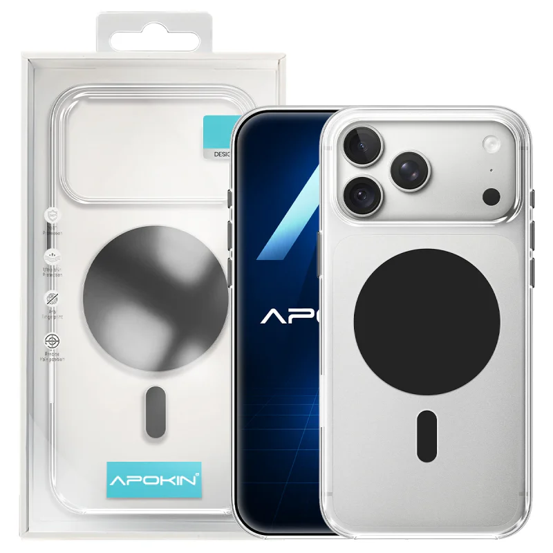 Capa Apokin para Apple iPhone 17 Pro Max / 18 Pro Max Transparente MagSafe Variedade de cores - Imagem 5