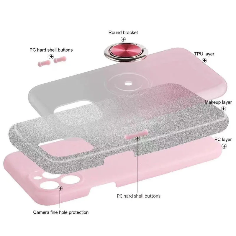 Capa Apokin para iPhone 7 e 8 Plus Silicone com Íman e Anel de Suporte 360º Preto - Imagem 2
