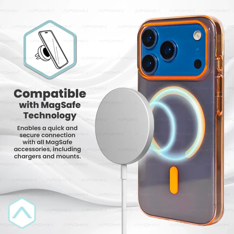 Capa Apokin para iPhone 17 Pro / 18 Pro Acrílico com MagSafe Variedade de cores - Imagem 4