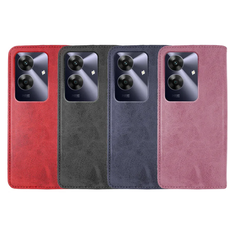 Capa Livro Apokin para Realme Note 60 com Porta-cartões em Pele Sintética Preto - Imagem 1