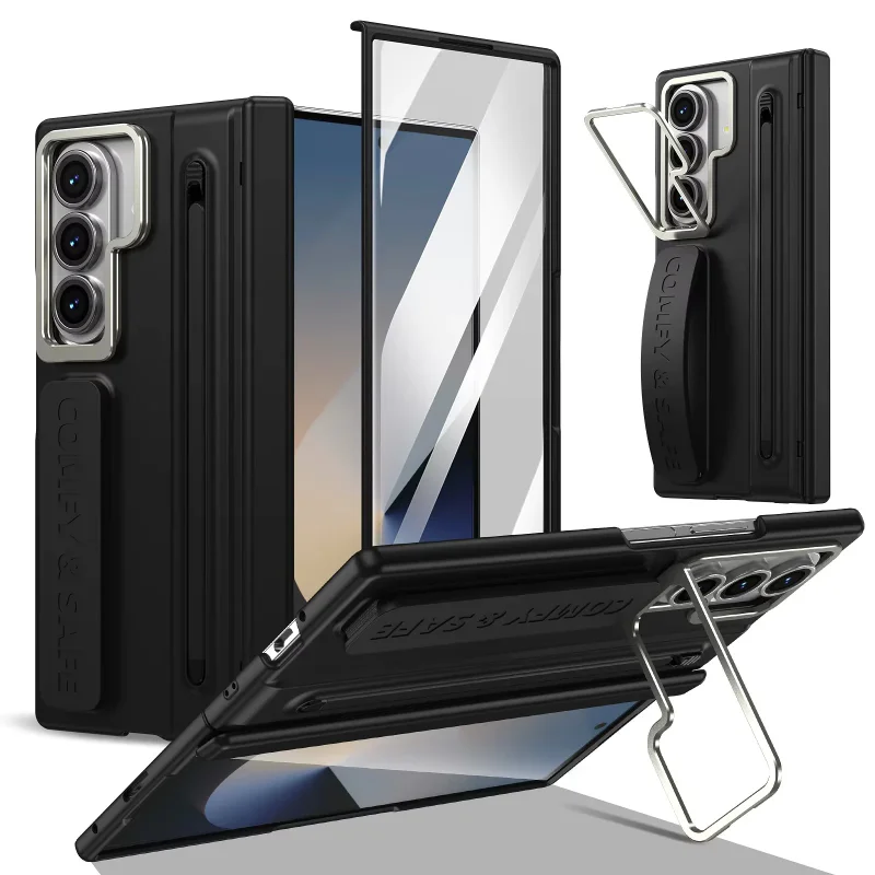 Capa Apokin para Samsung Galaxy Z Fold 8 Ultra 360 com Suporte e Compartimento S Pen Bege - Imagem 2